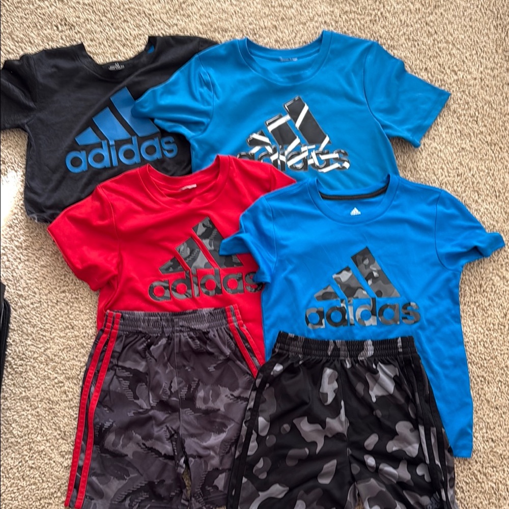 Adidas Kids Tee Set - Black, Red, Blue